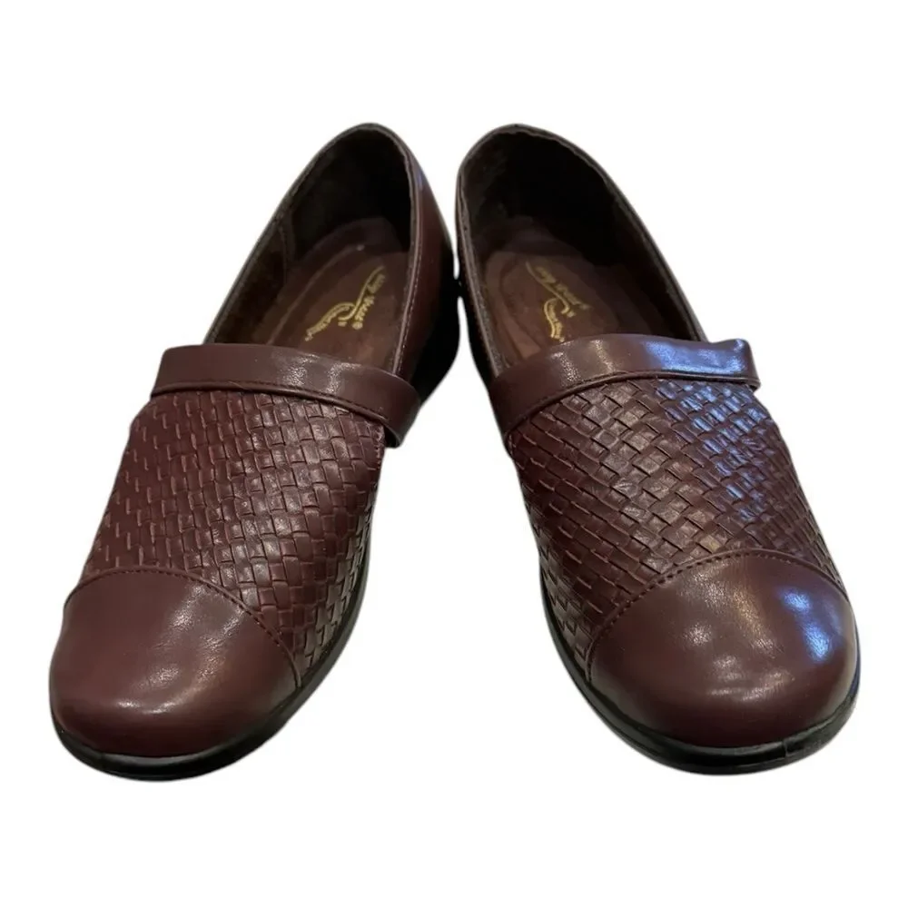 New Easy Street Women's Destiny Brown Braided Slip-On Loafers 7